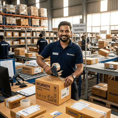 Delivery packing illustration